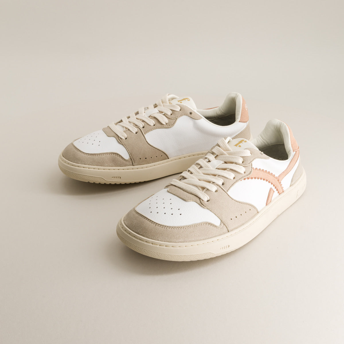 White & pink barefoot sneakers - front view