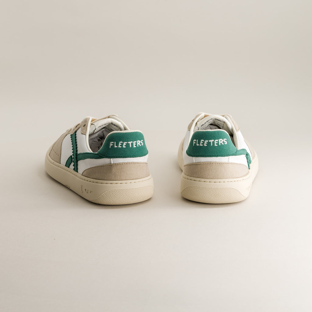 White/Green barefoot sneakers - rear view
