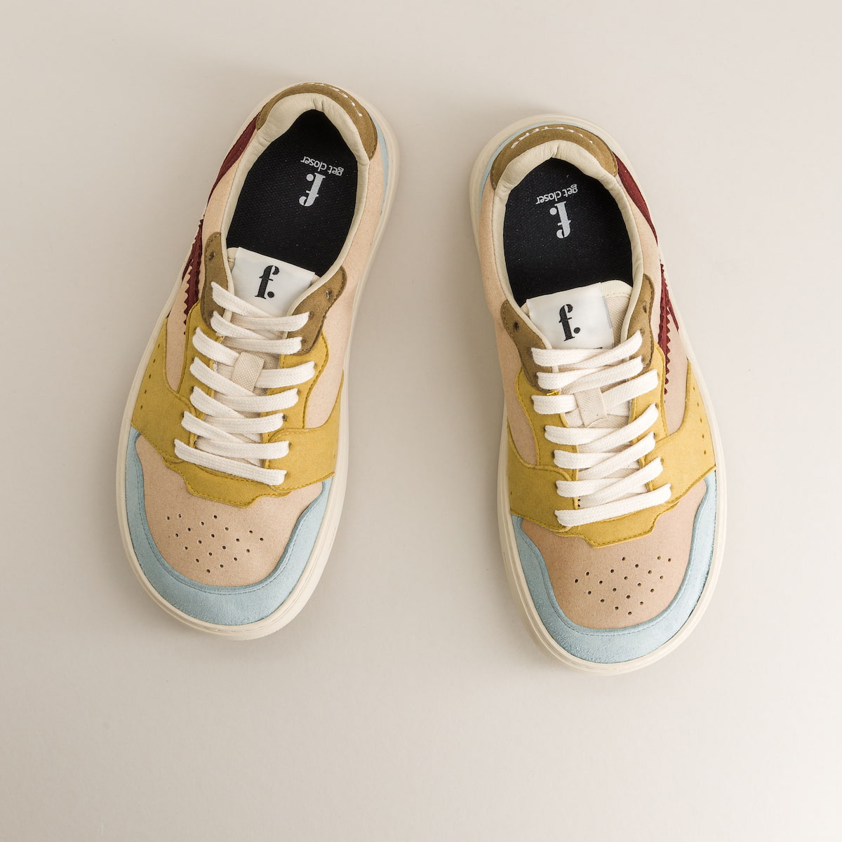 Multicolor barefoot sneakers, top view