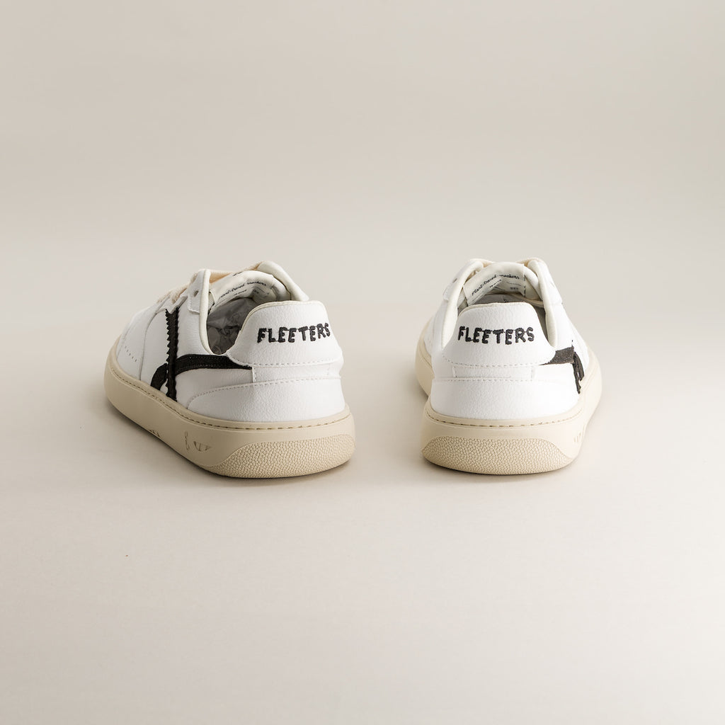 White & Black barefoot sneakers - rear view