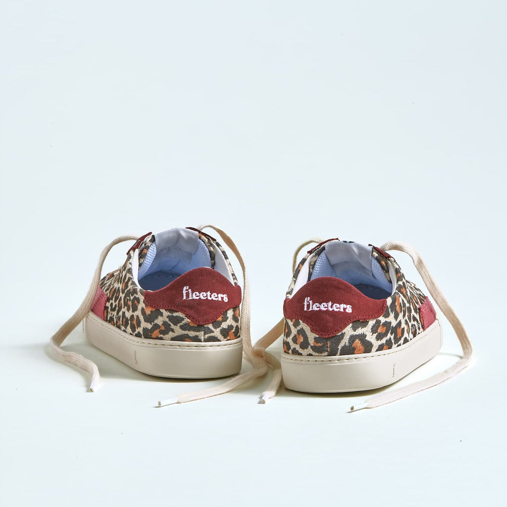 Peach Leopard Borgona Barefoot Sneakers - rear view