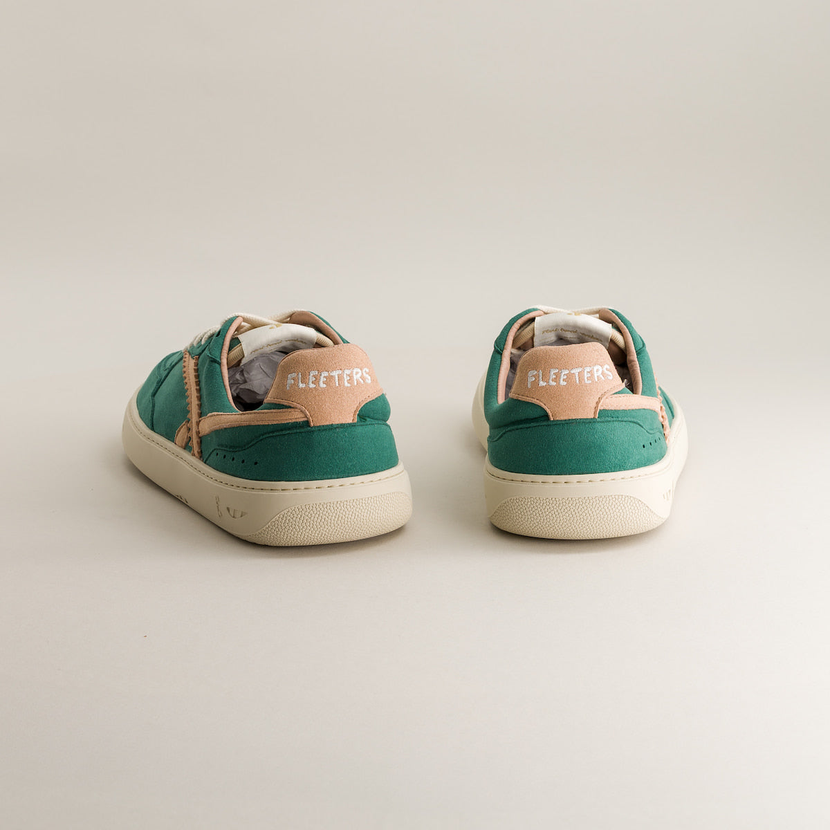 Green barefoot sneakers - rear view