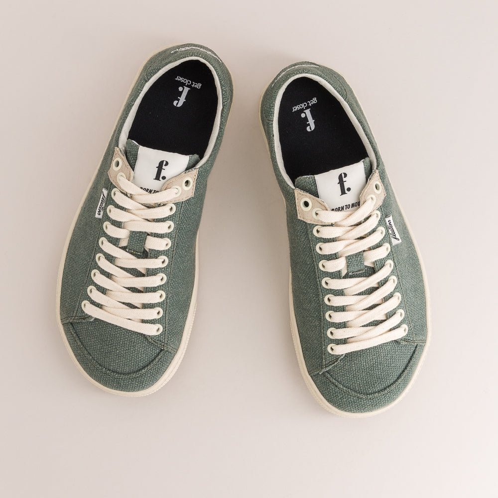 Green wool barefoot sneakers - top
