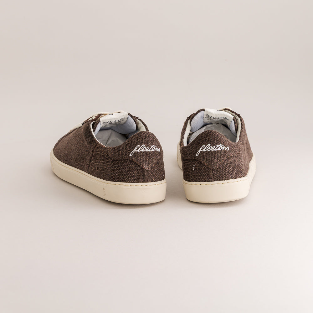 Wool barefoot sneakers in chocolate tone - back