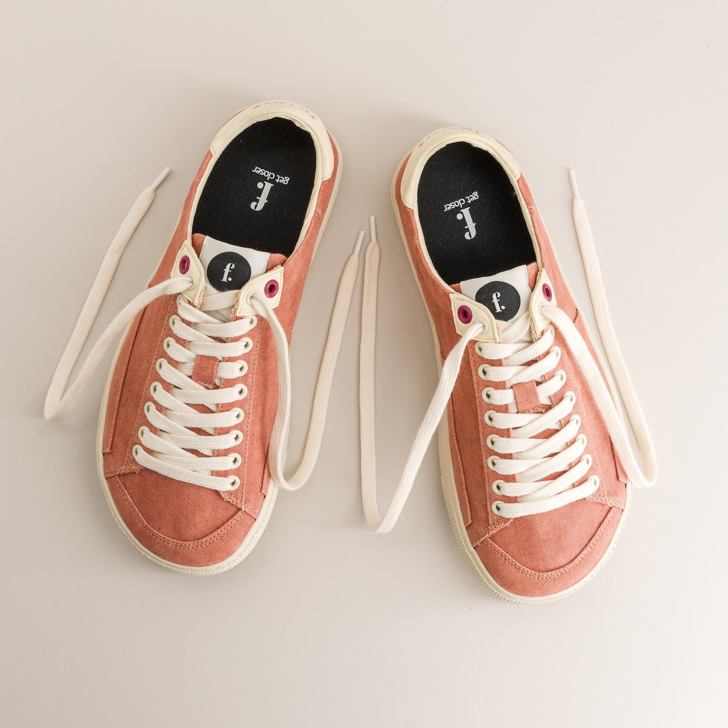 Barefoot sneakers - Peach Arcilla Canvas - top view