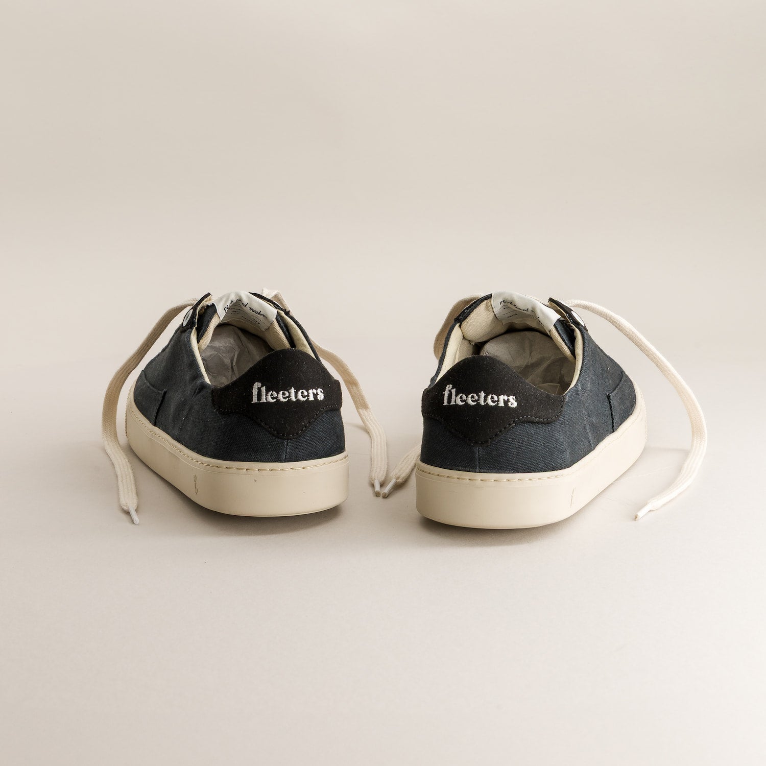 Barefoot Sneakers Peach Black Canvas - back view