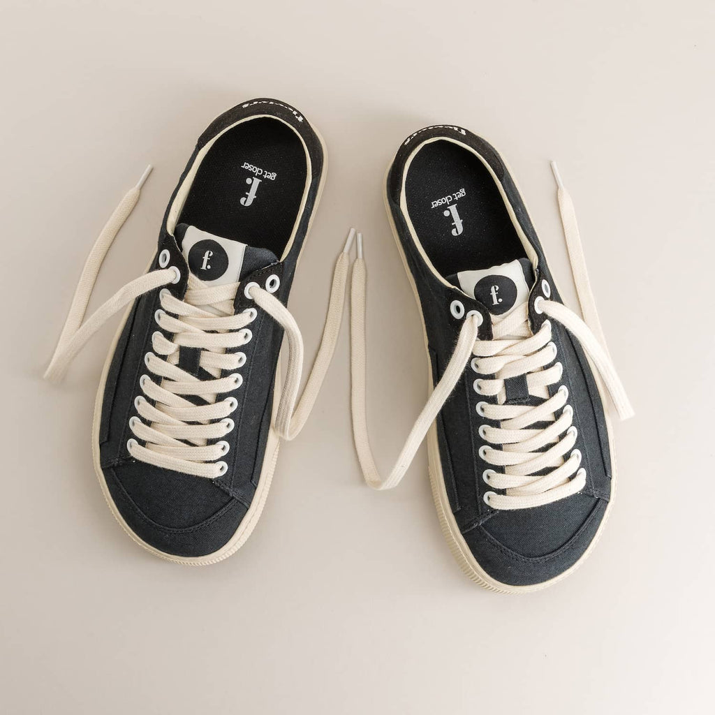 Barefoot Sneakers Peach Black Canvas - top view